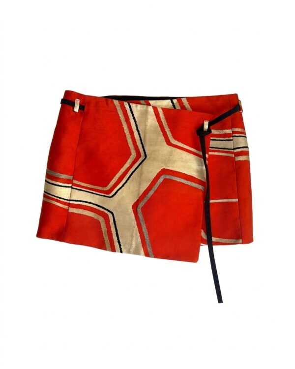 Red and gold wrap skirt