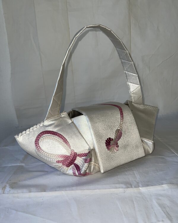 Pink Embrodiery Origami Tote Bag